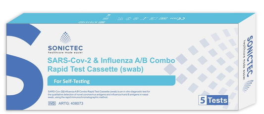 SONICTEC INFLUENZA A/B & COVID-19 COMBO RAPID TEST (SWAB) 5 tests