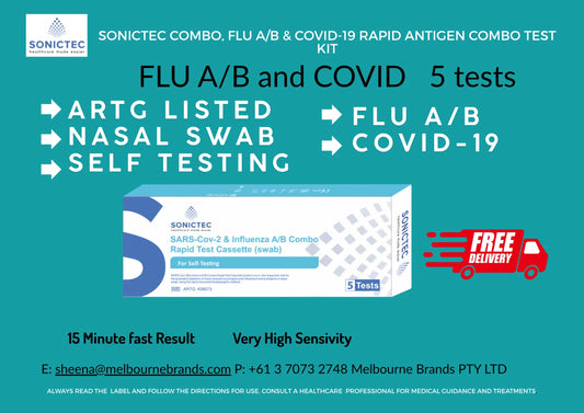 Sonictec Combo FLU A/B & COVID-19 (3 in 1) Self Test Kit 2 tests